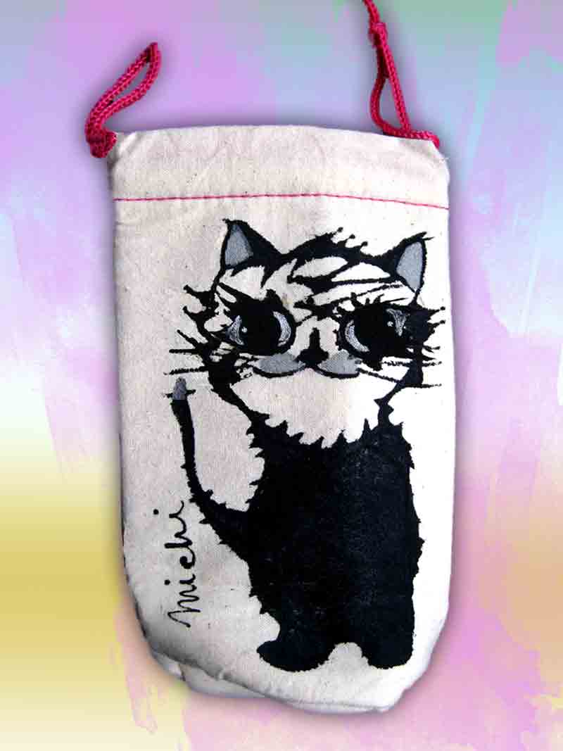 ねこの絵ペツトボトルケース  