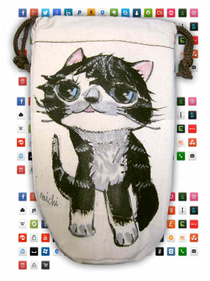 SNSアイコンのある背景の黒い猫